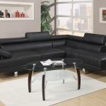 Black Leather Sectional