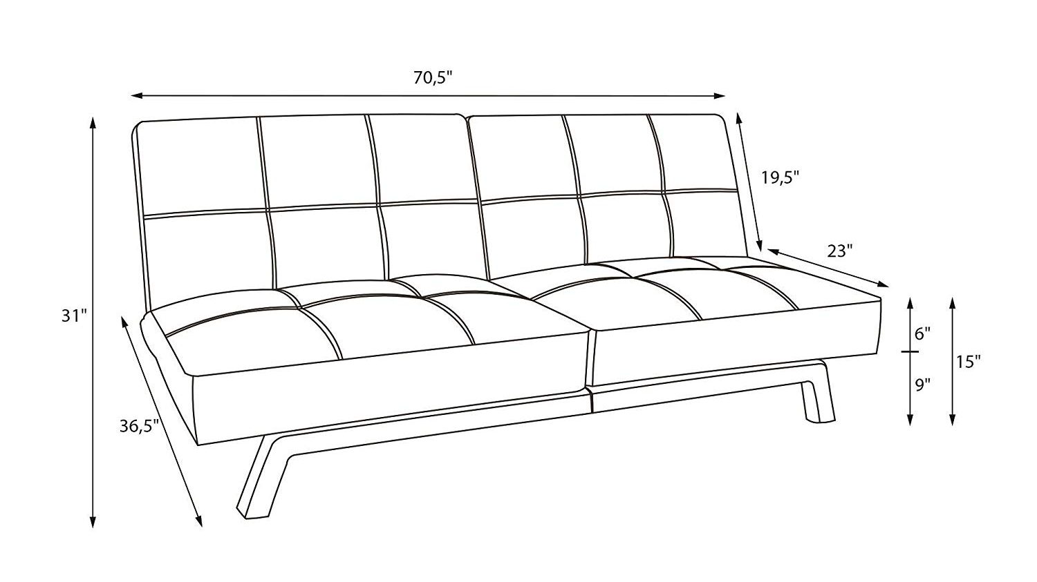 DHP Splitback Futon