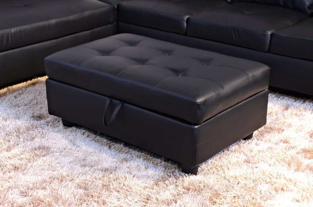 Black Leather Sectional With Chaise