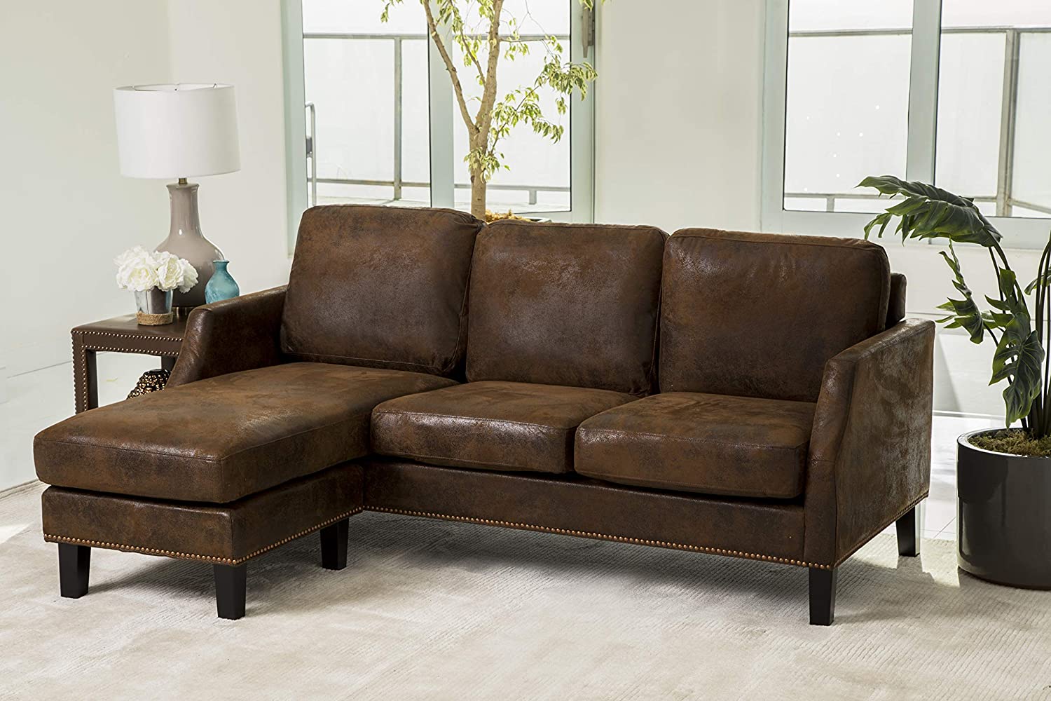 faux leather sofa heats