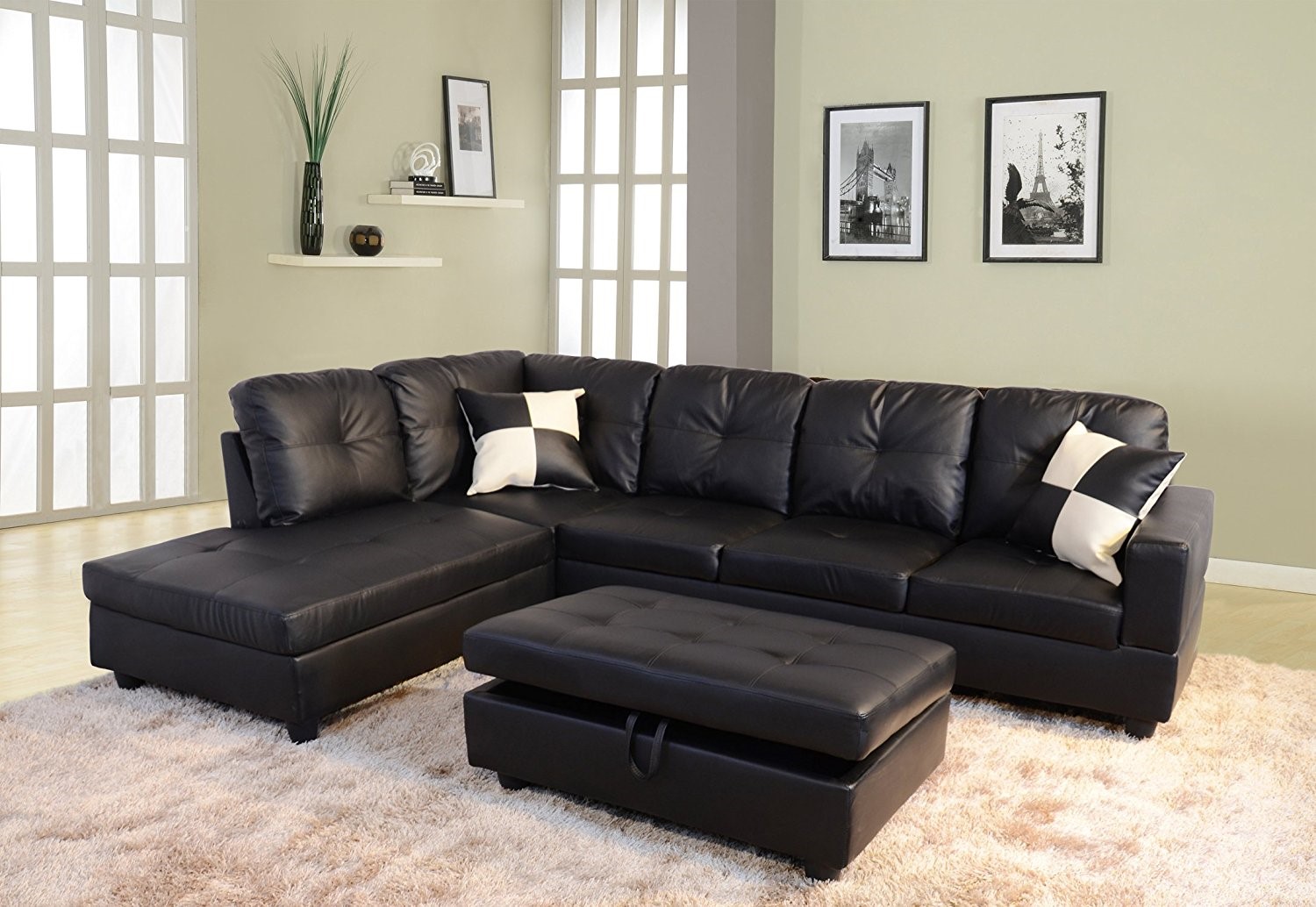 Faux Leather Sofa