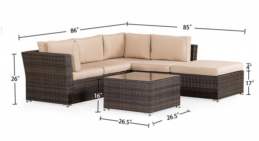 Suncrown Grey Patio Furniture Sectional Sofa Review