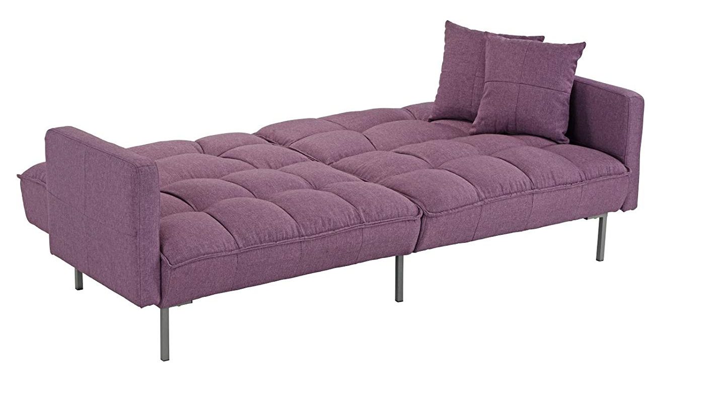 Modern Plush Tufted Linen Best Prices Purple sleeper Sofa Review Free Shipping