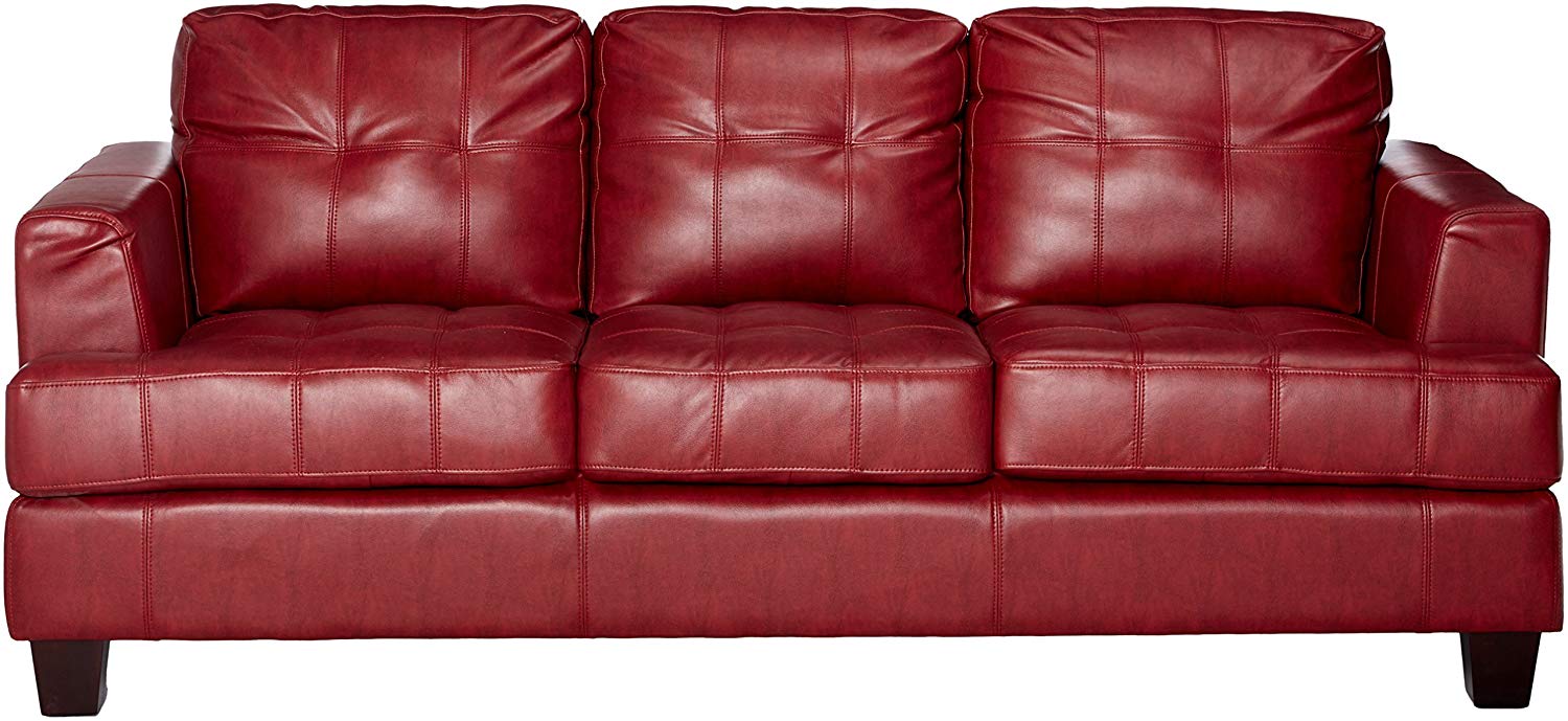 Red Leather Sofa