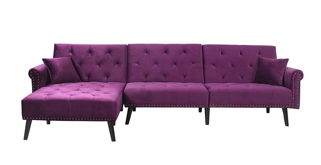Modern Plush Tufted Linen Best Prices Purple sleeper Sofa Review Free