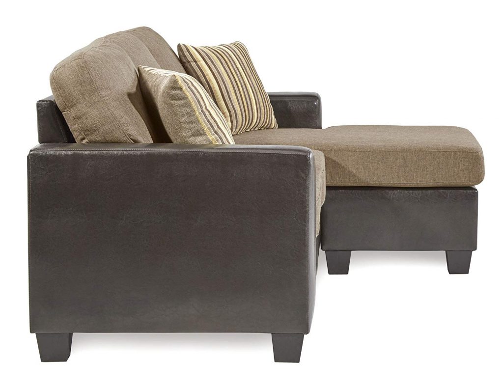 Homelegance Best Reversible Sectional Sofa Chaise with 2 Pillows
