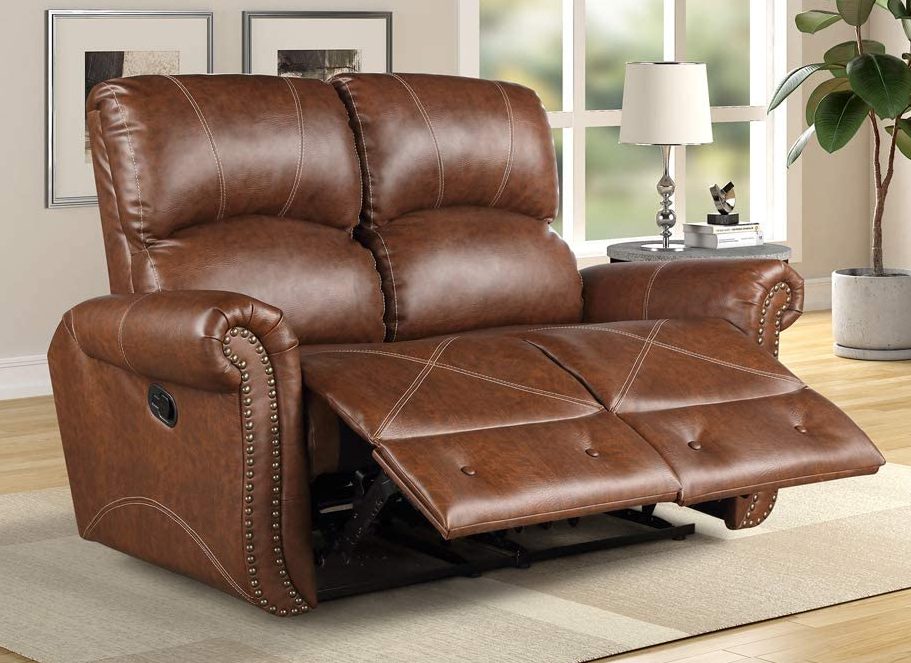 Manual Loveseat Leather Recliner