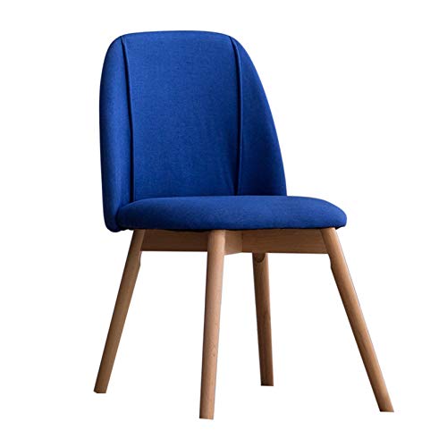 zyifan Solid Wood Kitchen Dining Room Accent Chairs, Upholstered Side Seat with Solid Wood Legs, Cotton Linen Leisure Office Chair, for Restaurant Pub Cafe Living Room Home