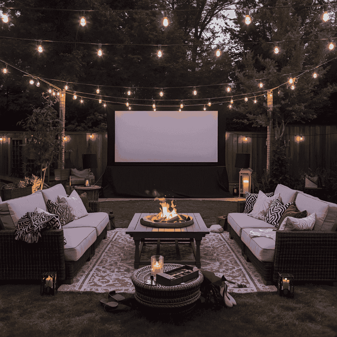 Backyard Movie Night Seating Ideas