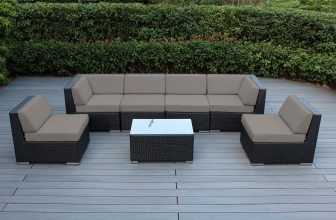 7-Piece Outdoor Wicker Patio Furniture Sectional Conversation Set